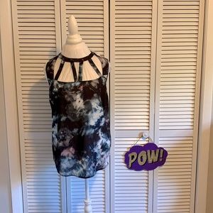 Torrid Black Tye-Die Caged Front Tank